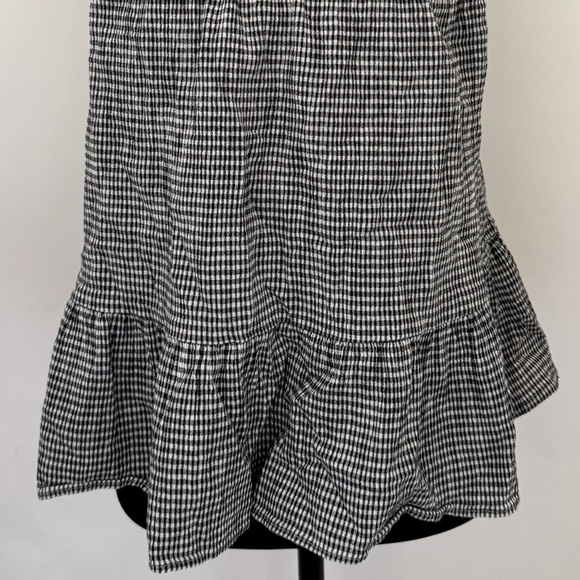 Madewell Ruffle Strap Cami Tank Top, Gingham Plaid‎ Black/White, Size 6 - Picture 7 of 13